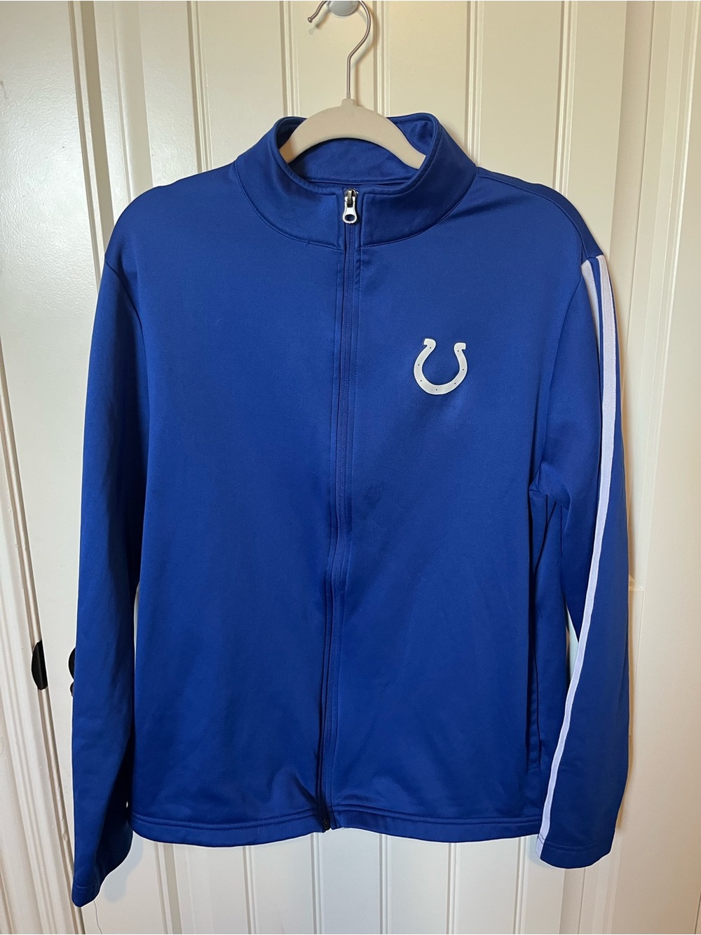 NFL Colts Team Apparel Jacket in Royal Blue with White Trim